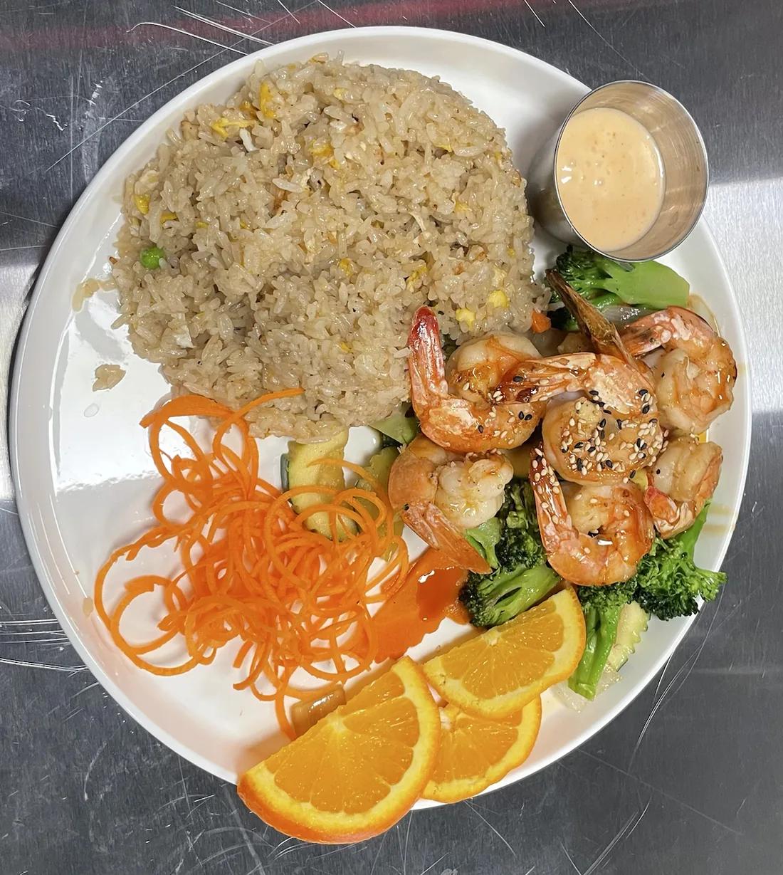 Shrimp with fried rice